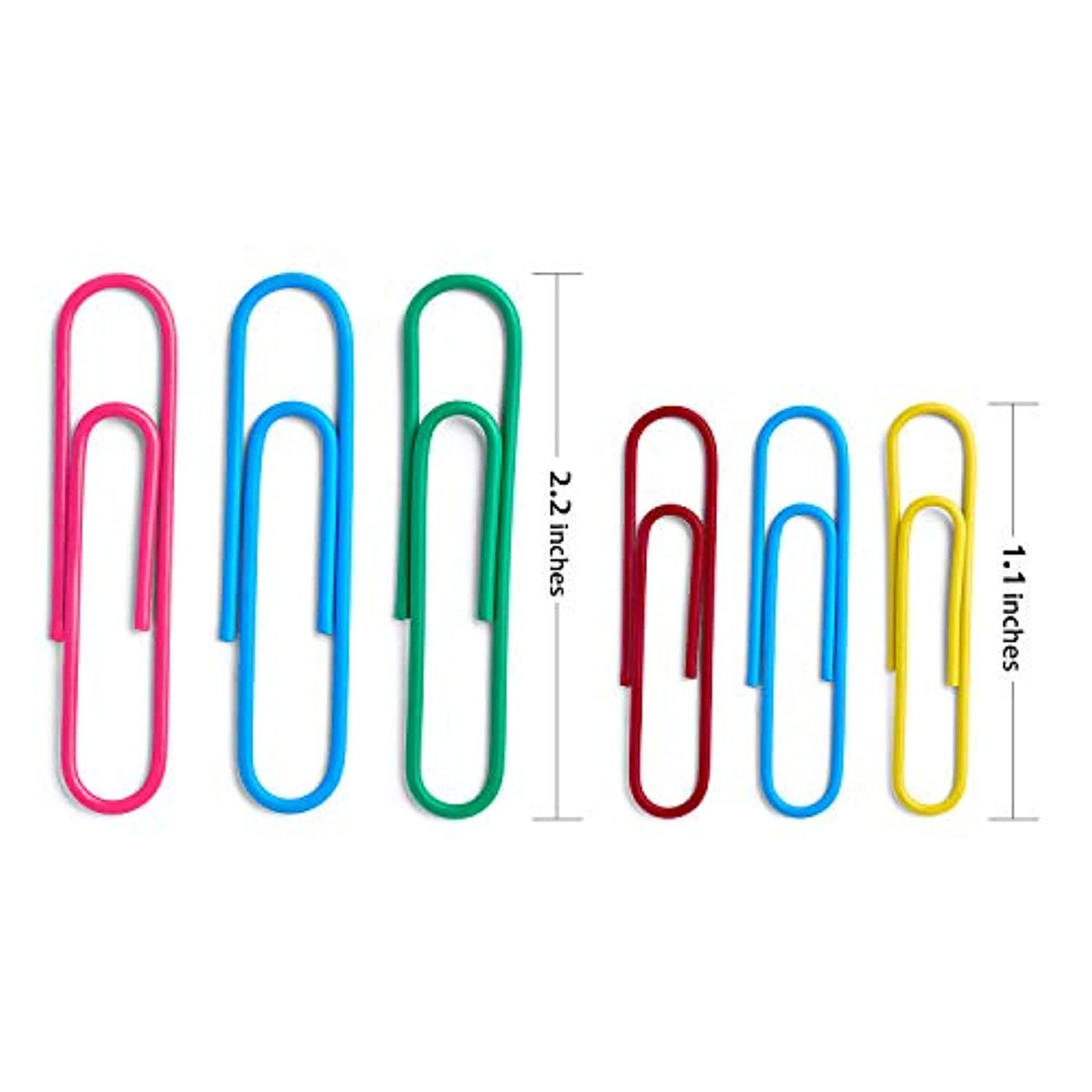 thumbnail image 2 of DANR NG 520 PCS Colored Paper Clips Assorted Sizes, Small Medium And Large ( 1.1, 1.3 2 of 11